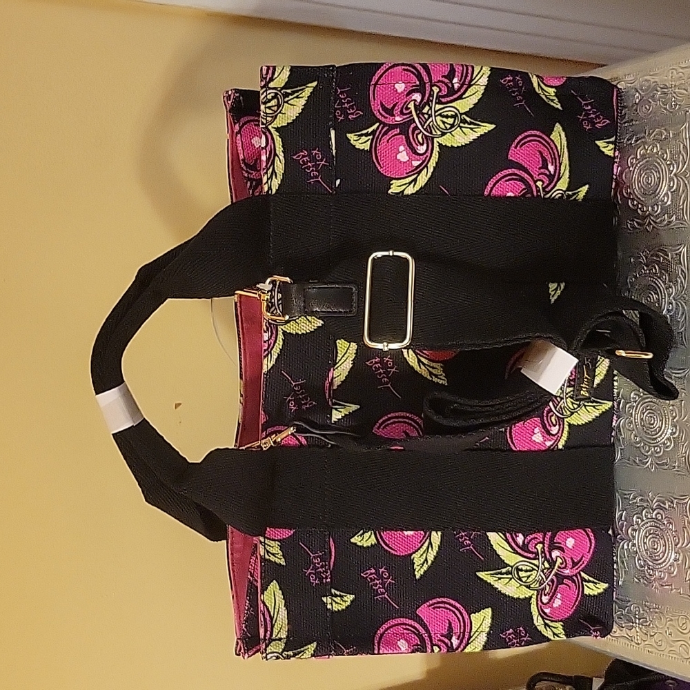 BETSEY JOHNSON FLORAL CANVAS TOTE - Picture 1 of 16
